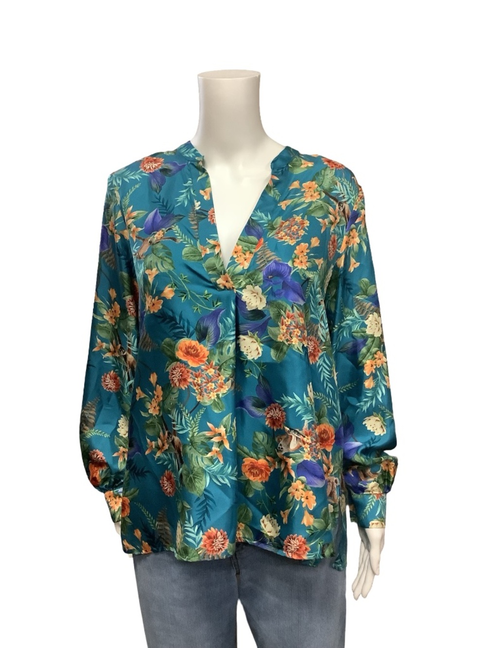 Momoni Silk Floral Print V-Neck Blouse w/Tags Size: 40/ US M